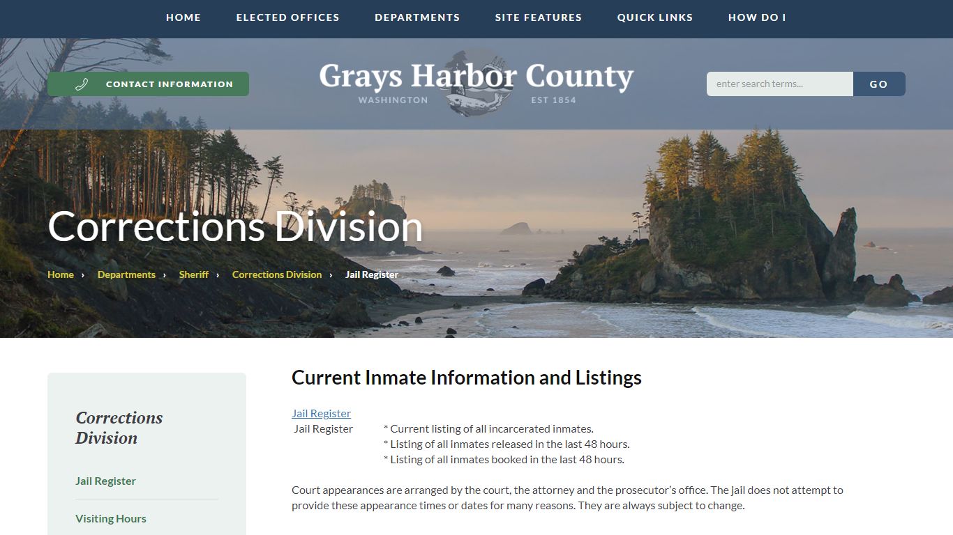 Corrections Division - Grays Harbor County, Washington