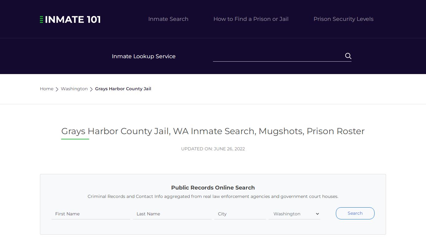 Grays Harbor County Jail, WA Inmate Search, Mugshots, Prison Roster ...